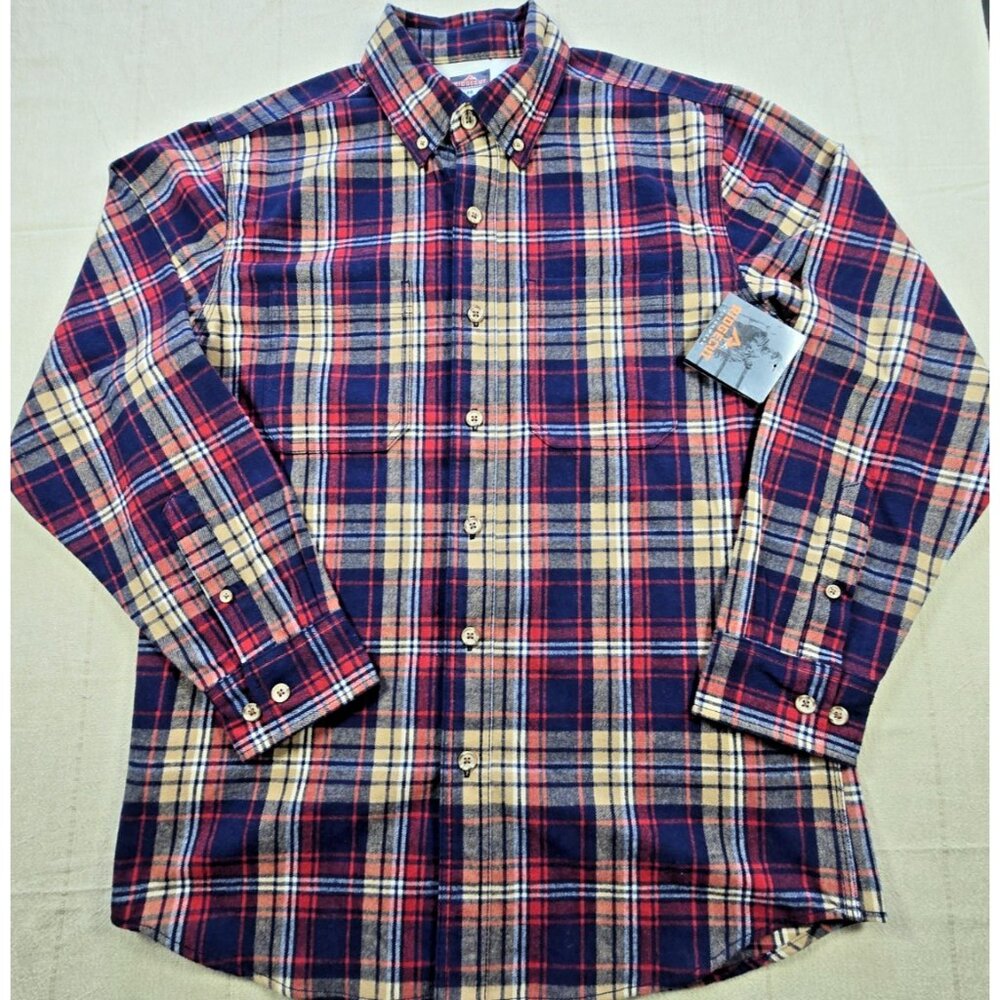 RidgeCut Tough Wear Red Blue Plaid Heavy Flannel Shirt Men’s Medium NWT - Picture 1 of 14